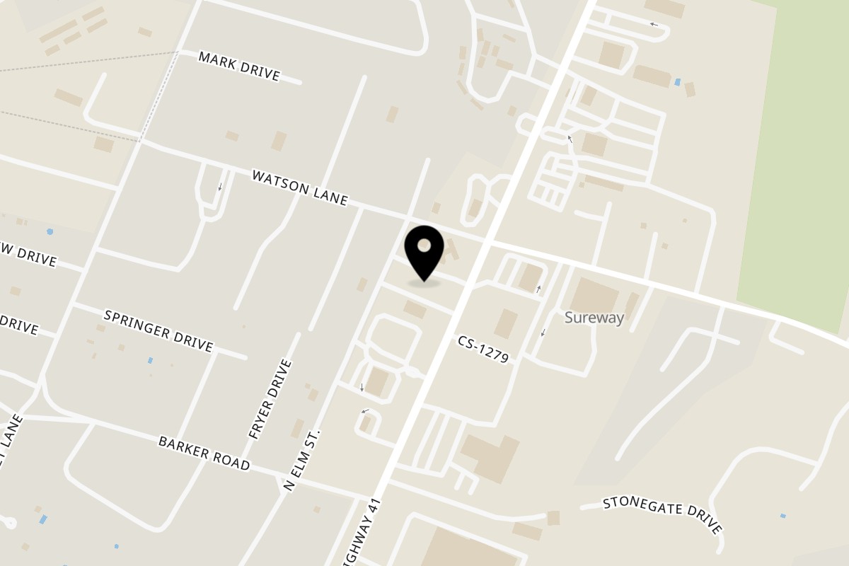 Map showing the location of Mister B's Pizza & Wings Henderson - Mister B's Pizza & Wings on 2611 US-41 in Henderson